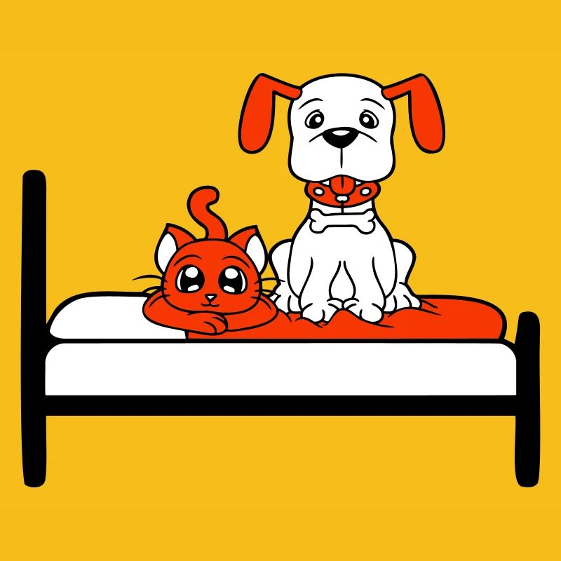 Lit pour chien Chat Deux amis Équipe Chaton 2 Équipage