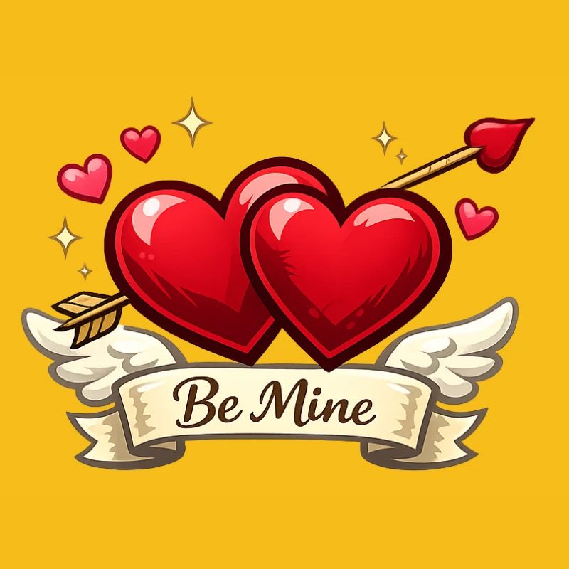 Be Mine: Doppelherzen mit Pfeil