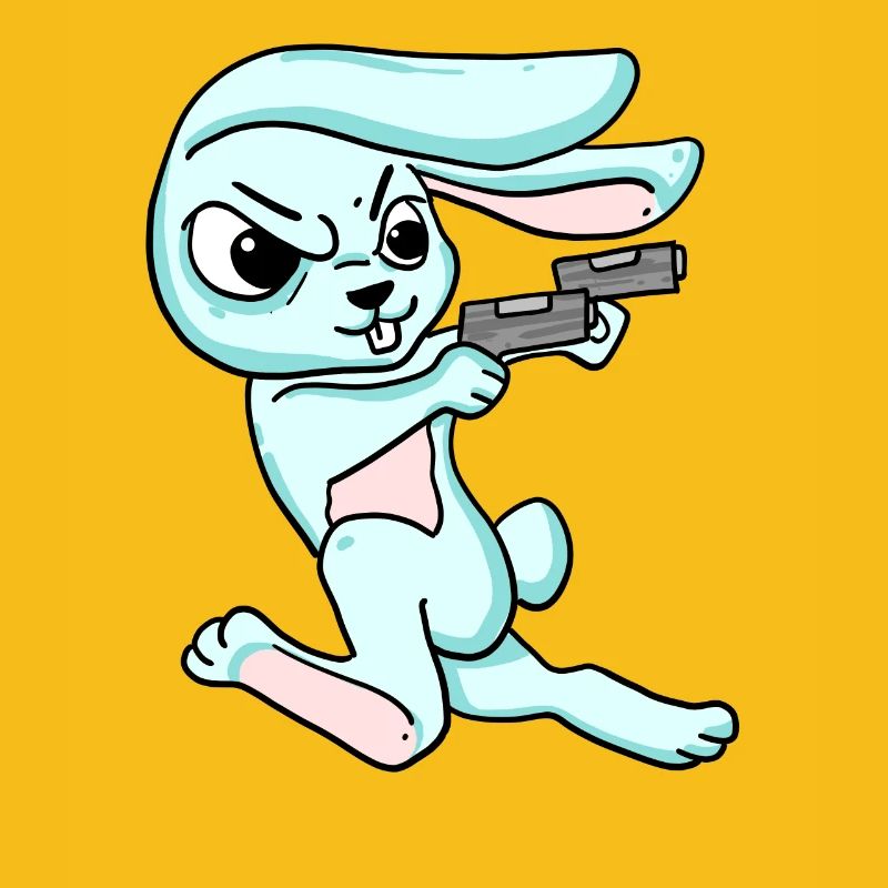 Rabbit with pistol