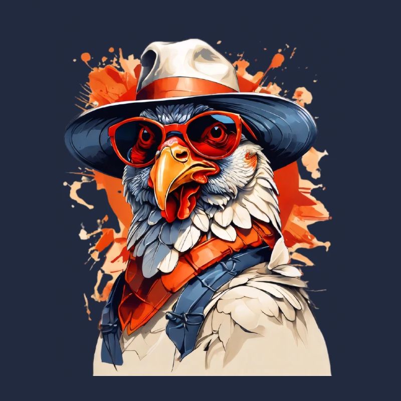 Stylish eagle with hat and sunglasses