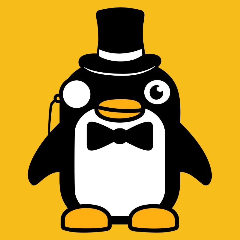 Penguin Gentleman Sir Mr. Top Hat Monocle