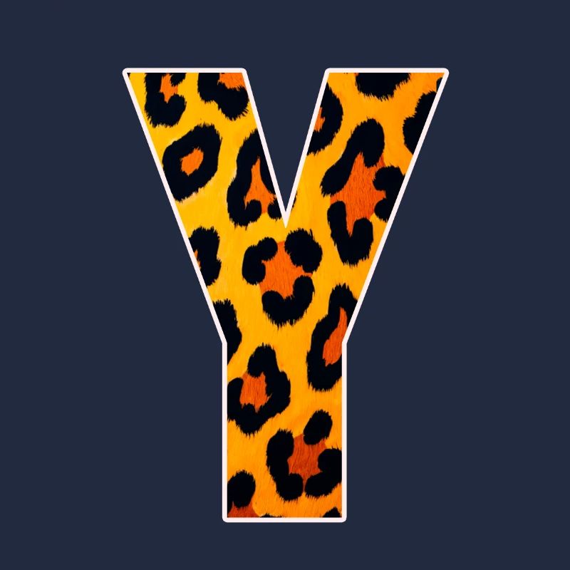 Leopard Y Buchstabe Druck