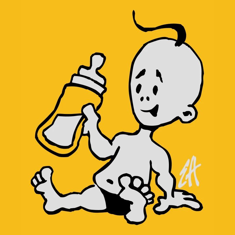 Baby mit einer Milchflasche