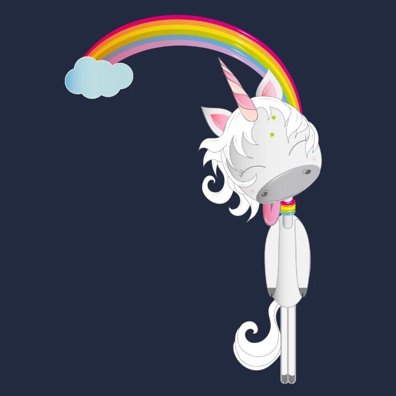 Unicorn hangs on the rainbow