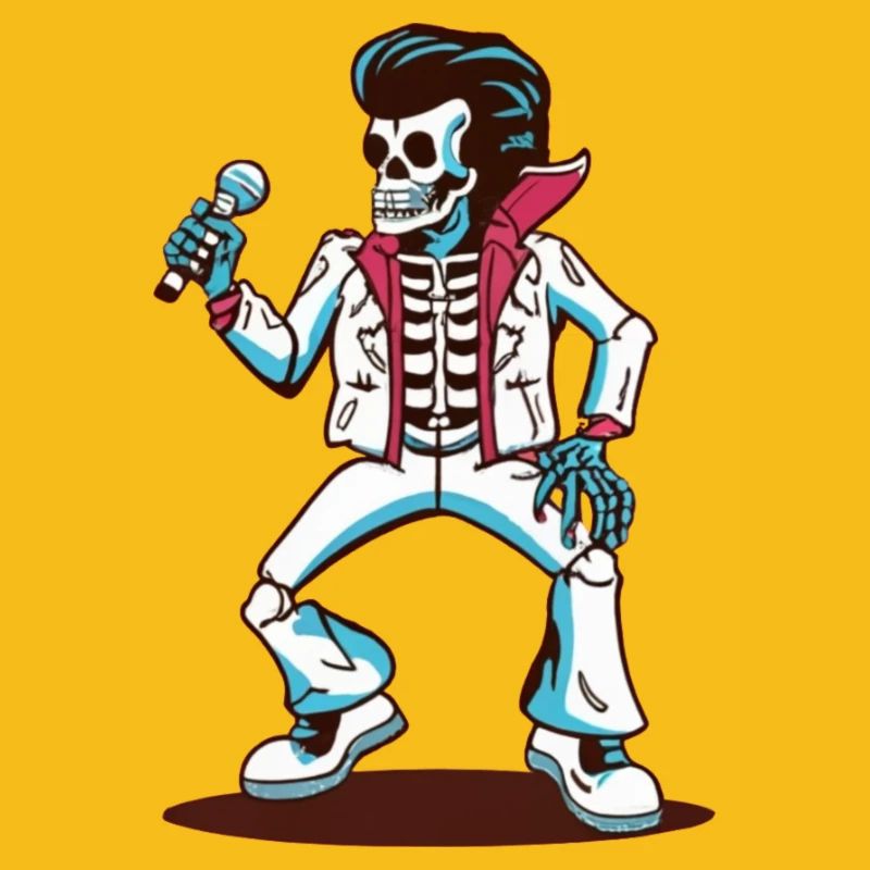 Skeleton Singer on Stage