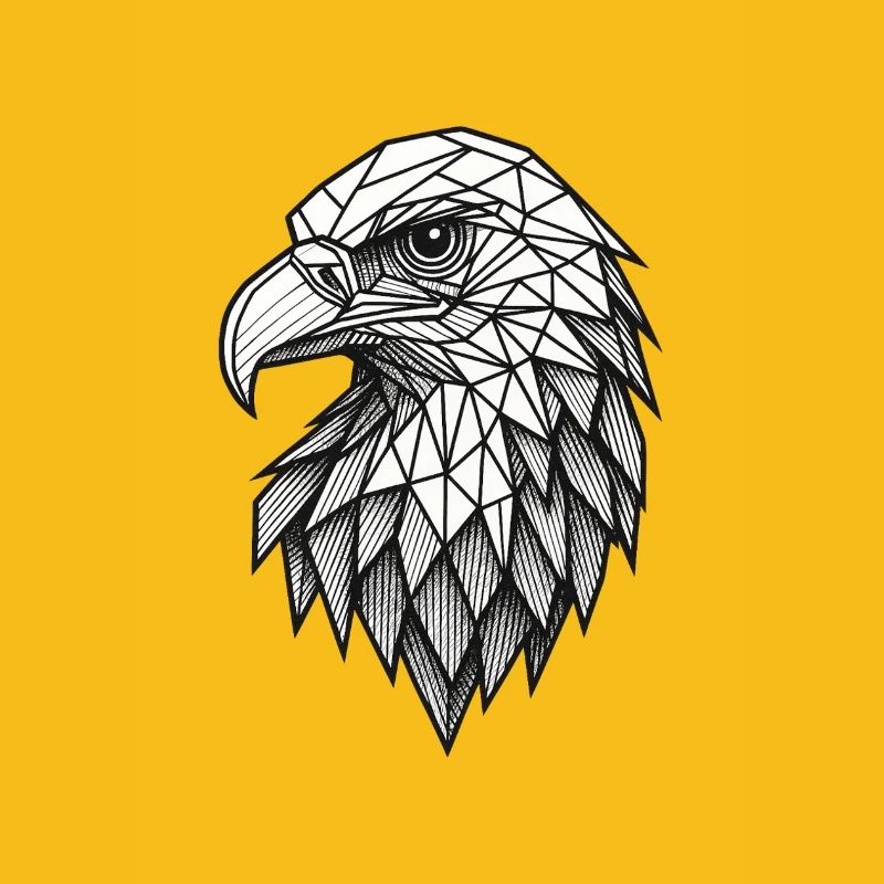 Geometric Eagle Head – Line Art