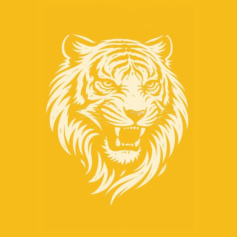 Tiger head in minimalist vector style