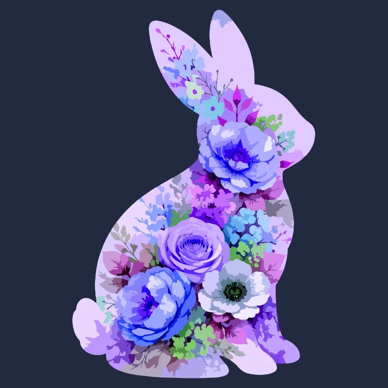 Fleurs pastel de lapins