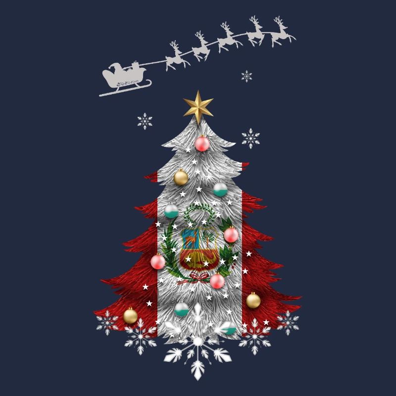 Christmas tree with Peru flag