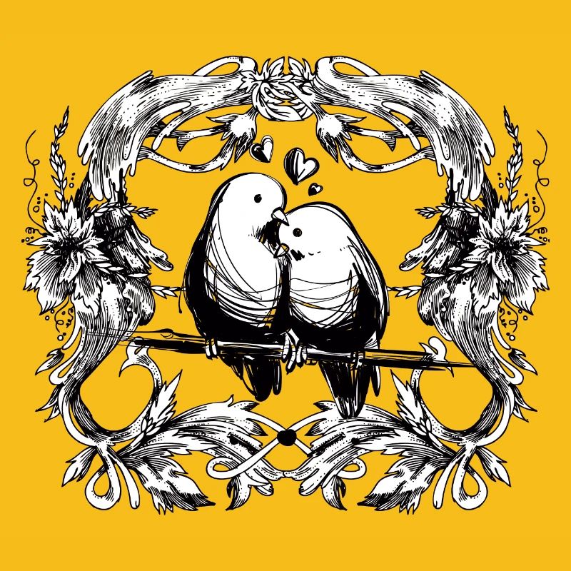 Inséparables / amour / relation / oiseaux / oiseau
