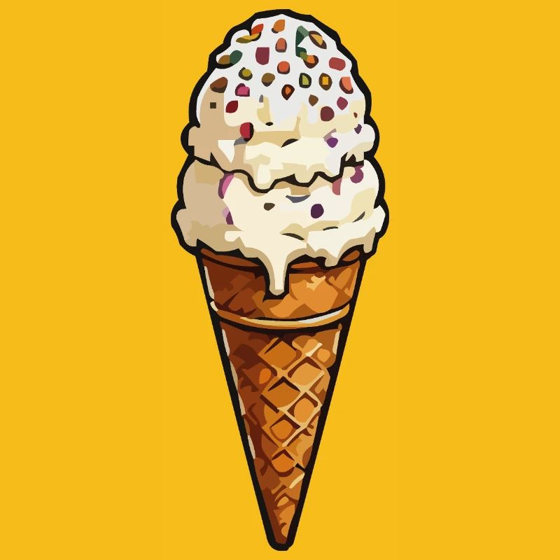 Doppel-Eiscreme mit Streuseln