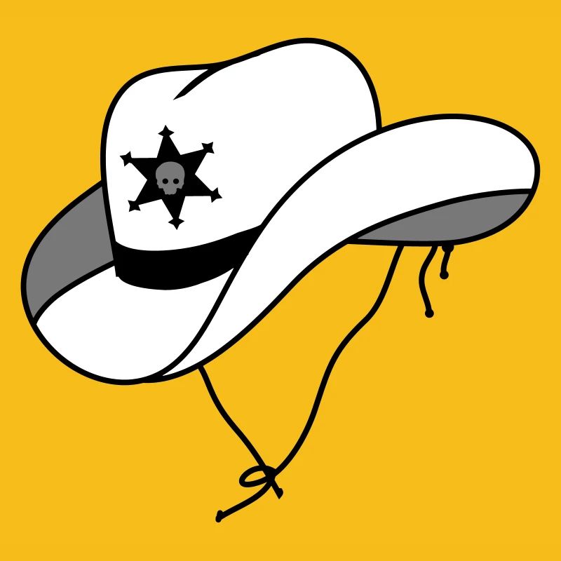 Sheriff hat with small skull on sheriff star