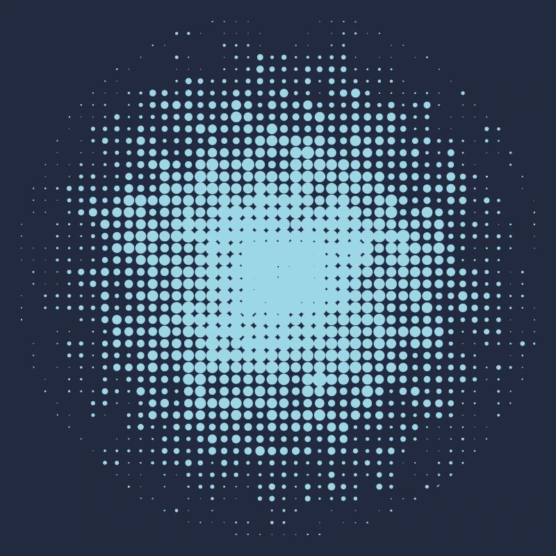 dotted round background light blue