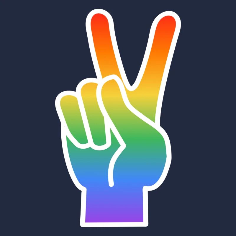 Rainbow Peace Hand Sign