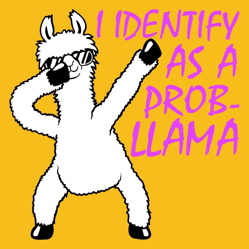 Je m’identifie comme un probllama Cool Lama Problem Spruch