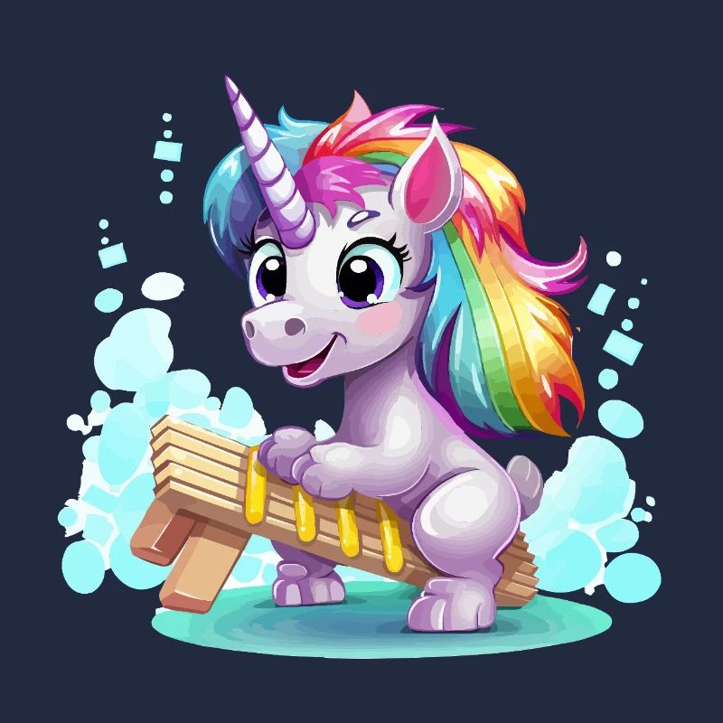 Regenbogen Einhorn Schlitten