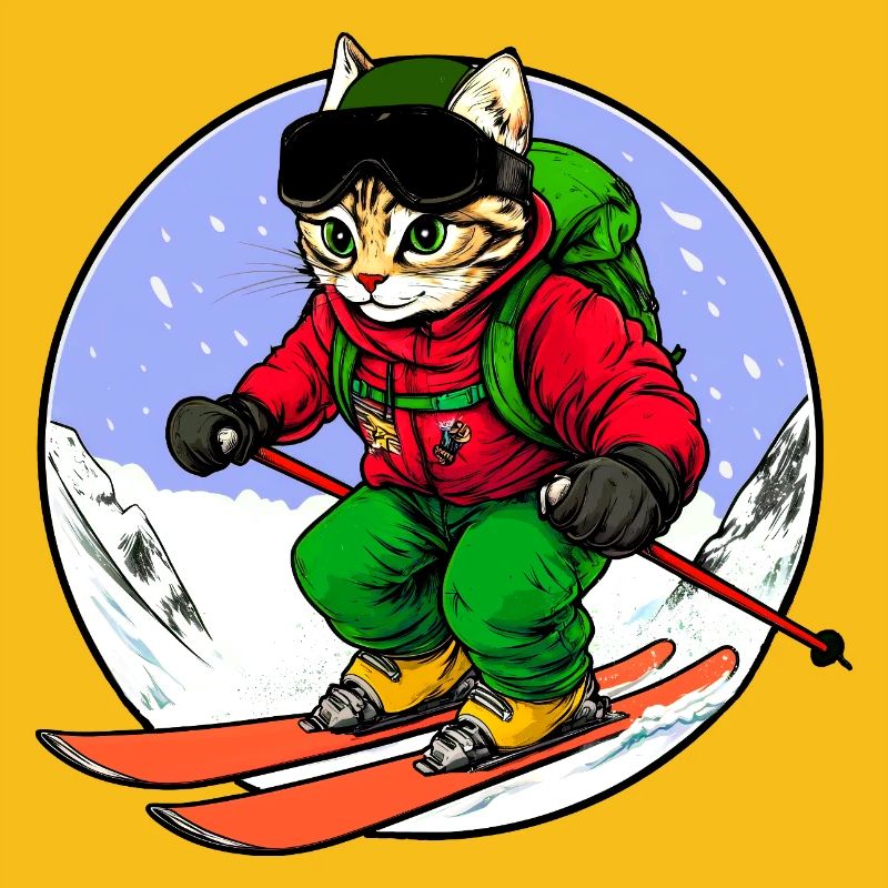 Skifahrer Katze Freeride
