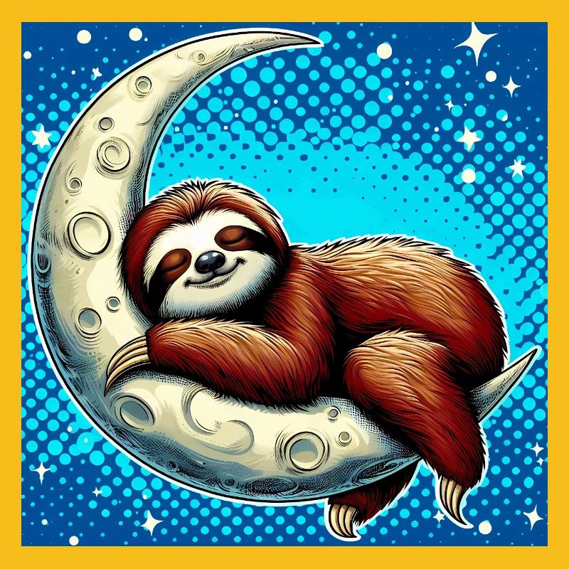 Faultier schläft auf dem Mond
