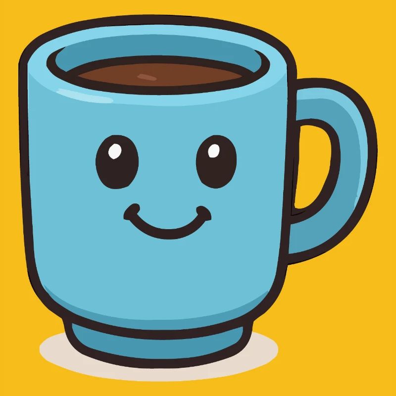 Fröhlicher Kaffeebecher