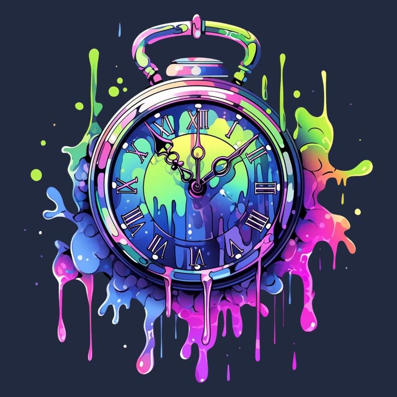 Bunte Uhr mit Farbspritzern