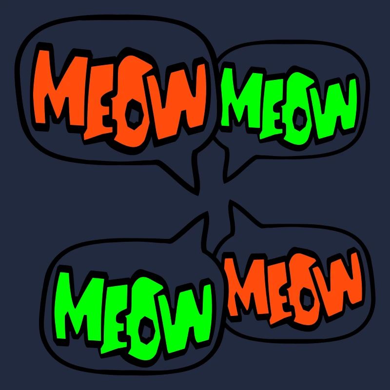Meow Katze Miau Buchstaben Sprechblase Text Zitat