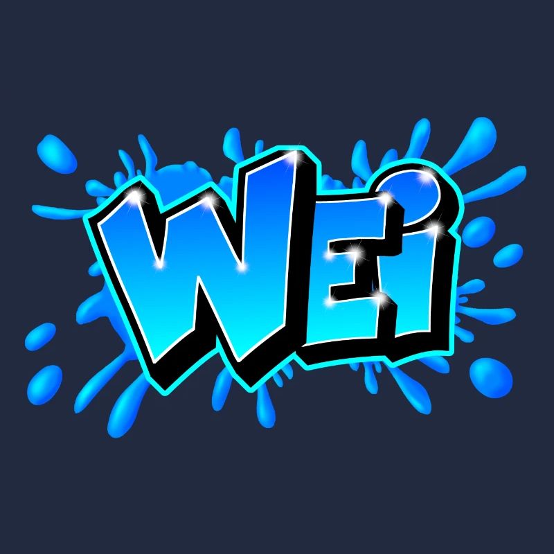 WEI splash Blaues Graffiti von Max the Tagger