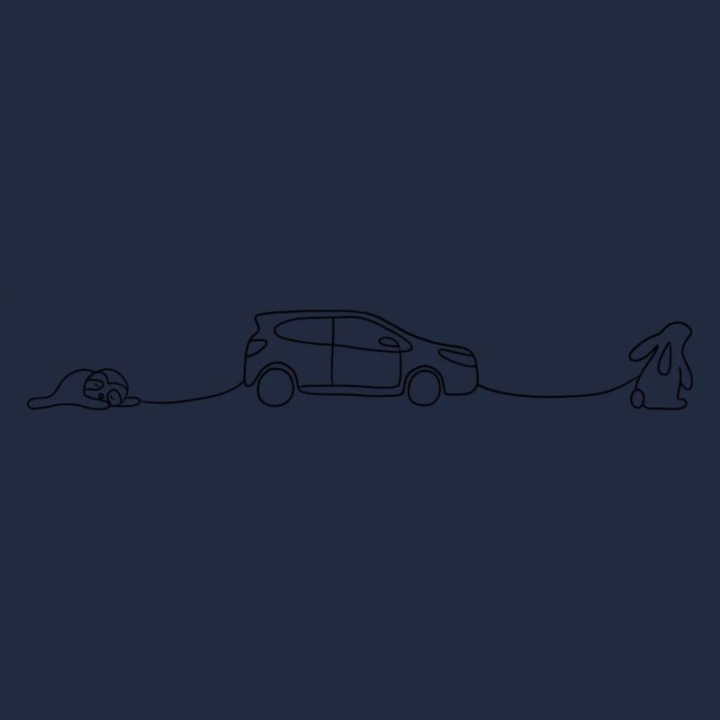 Rabbit pulls car