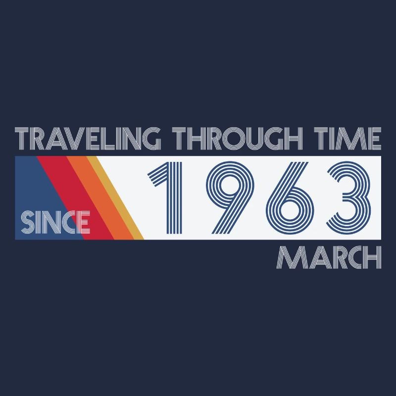 Conception drôle d'anniversaire de voyage dans le temps mars 1963