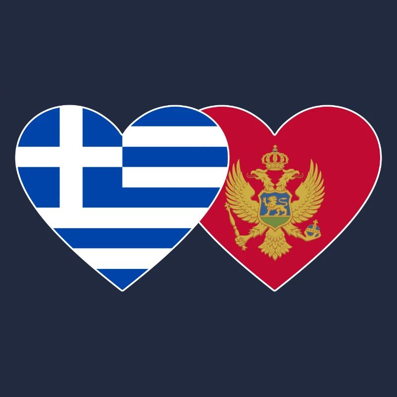 Grèce Monténégro drapeau