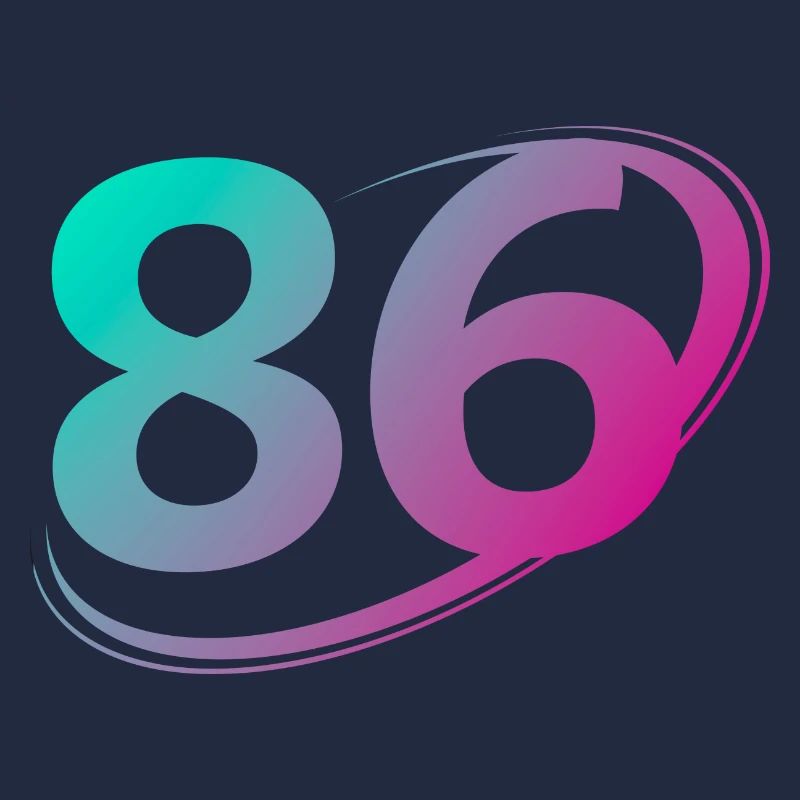 Numéro 86 multicolore