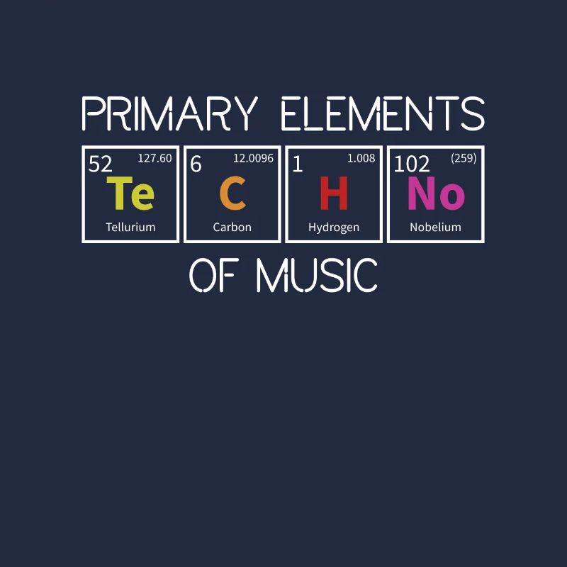 Techno Periodensystem Elemente Rave Techno Music