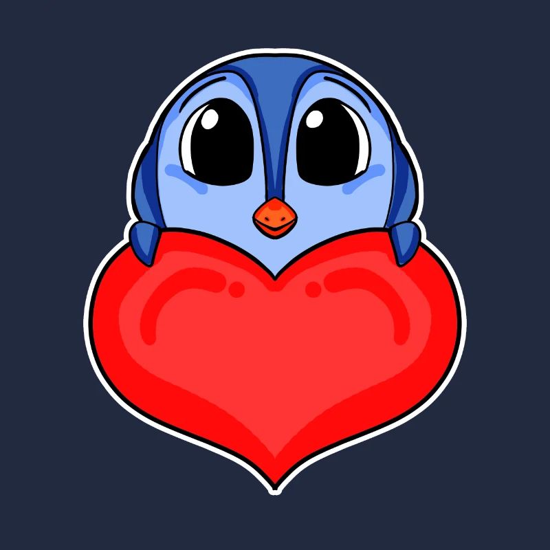 Pinguin mit Herz - Liebe Romantisch