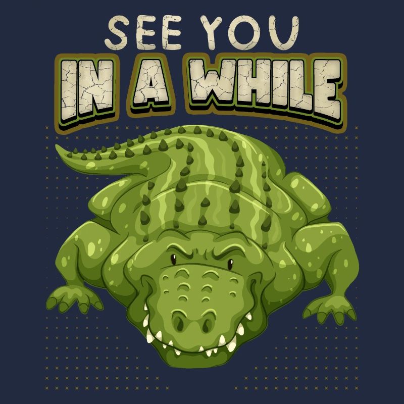 Crocodile disant, à bientôt, comique, jeu de mots