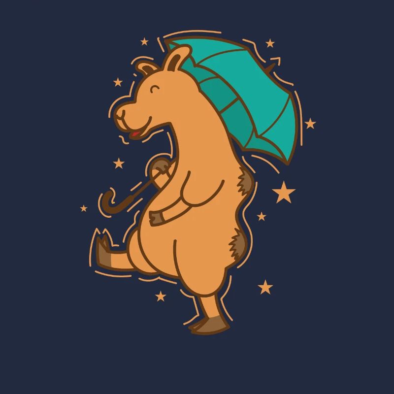 Kamel mit Regenschirm Dromedar Karawane