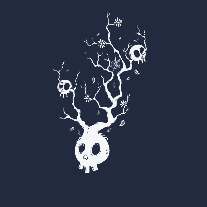 Bone Skull Tree Horror Gothic Style