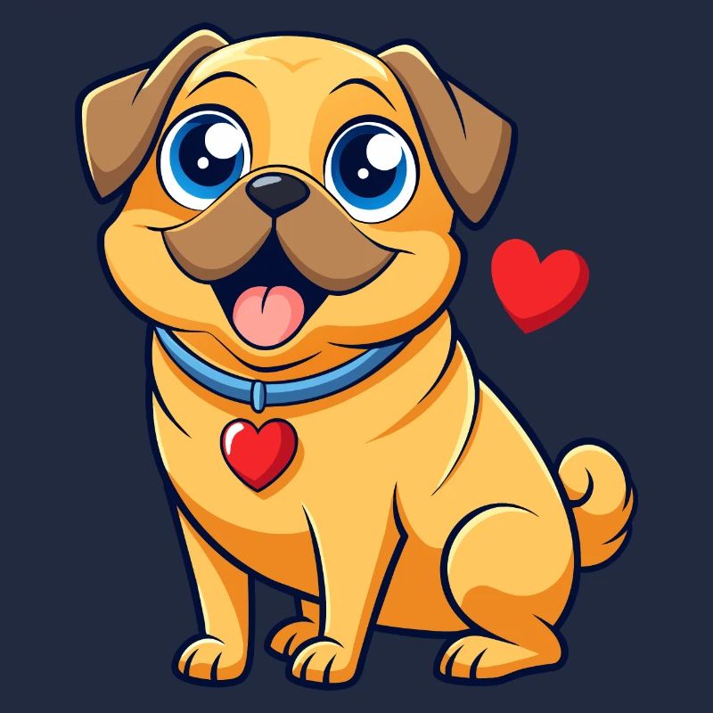 Affectionate Puggle Digital Art
