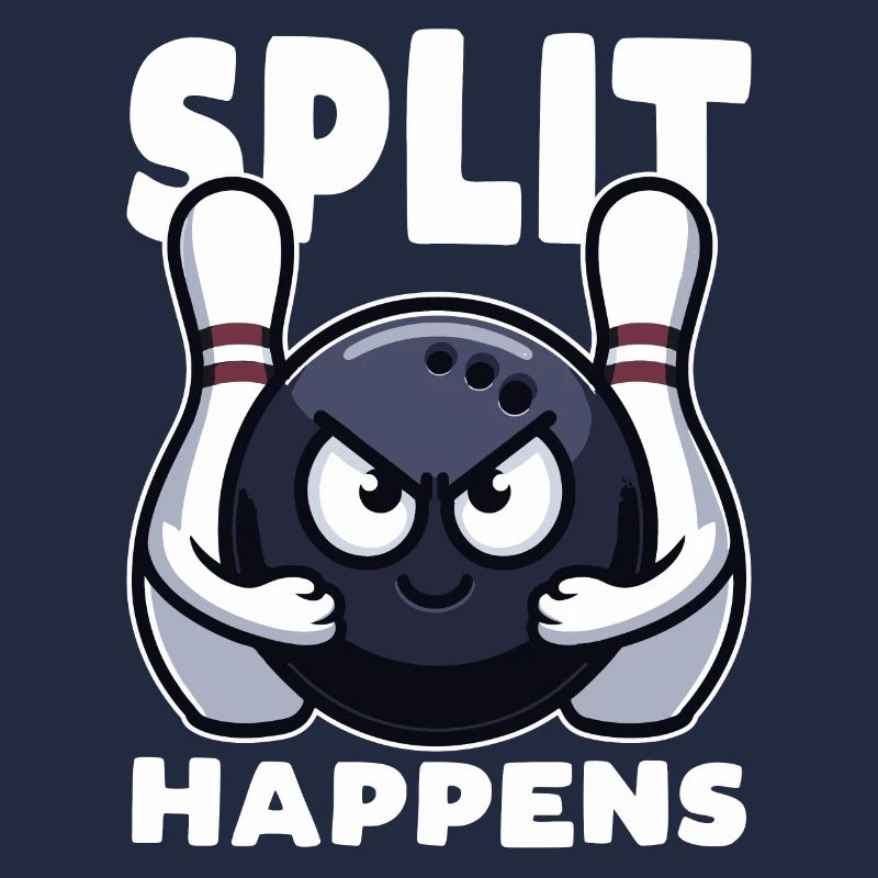 Split Happens Bowling Boule de bowling drôle deux quilles