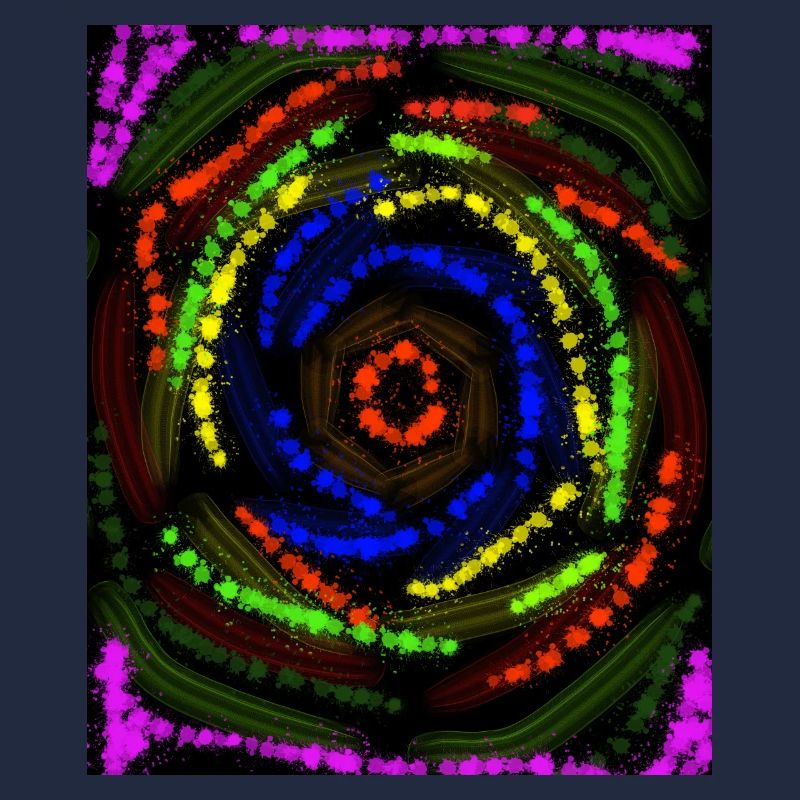 Concentric Colored Lines, Abstract Drawing