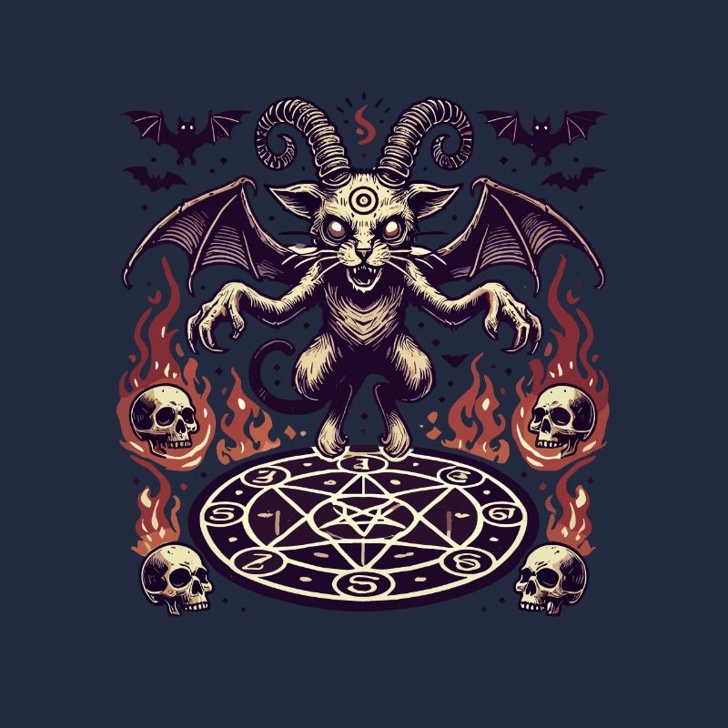Creepy Devil Cat Dark Cats Summoning