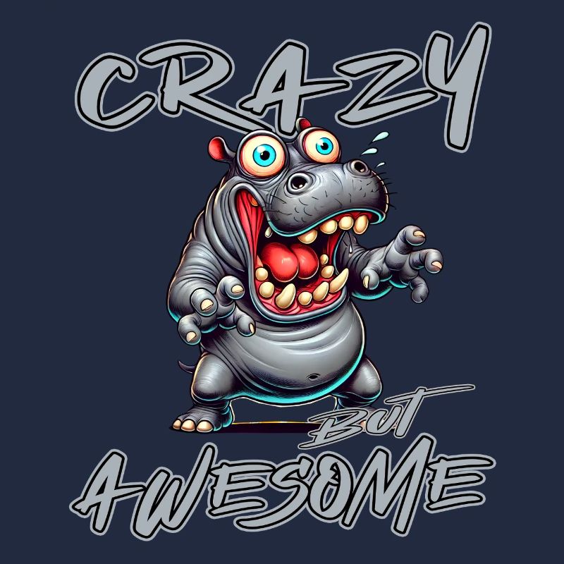 Crazy but Awesome Nilpferd Comic Stil
