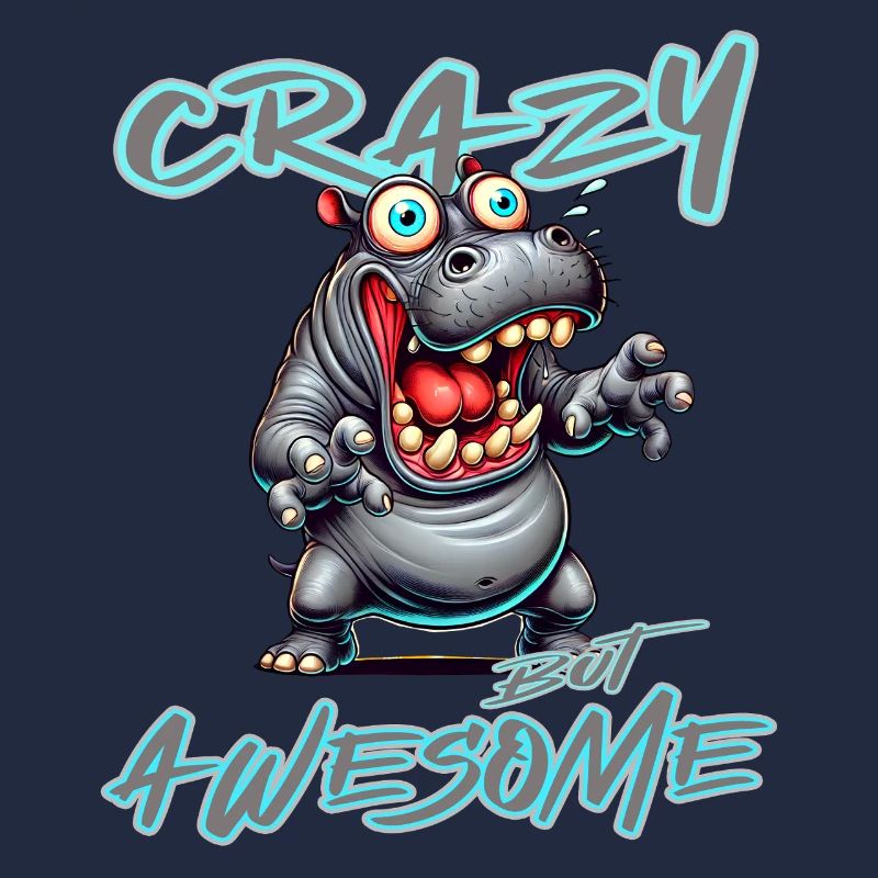 Crazy but Awesome Nilpferd Comic Stil