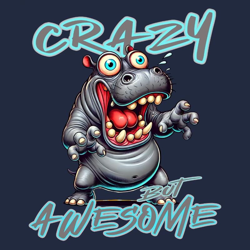 Crazy but Awesome Nilpferd Comic Stil