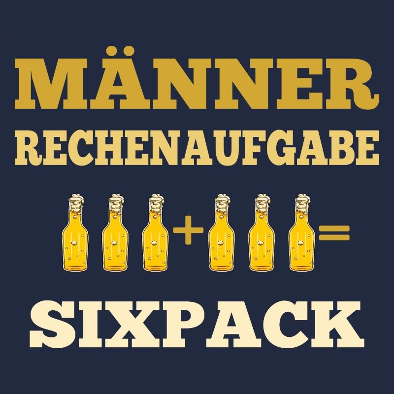 Beer Men Arithmetic Problem Six Pack Beer Saying