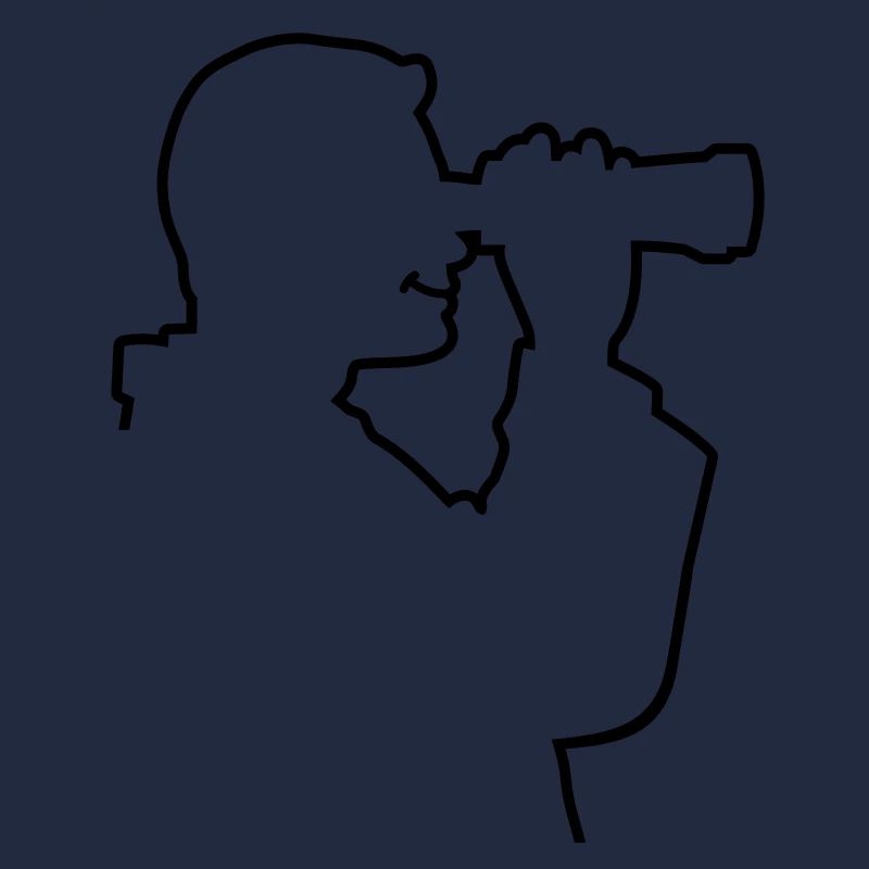 A man looks through his binoculars