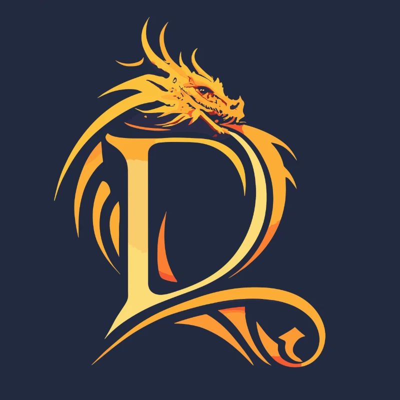 Buchstabe D mit Drache