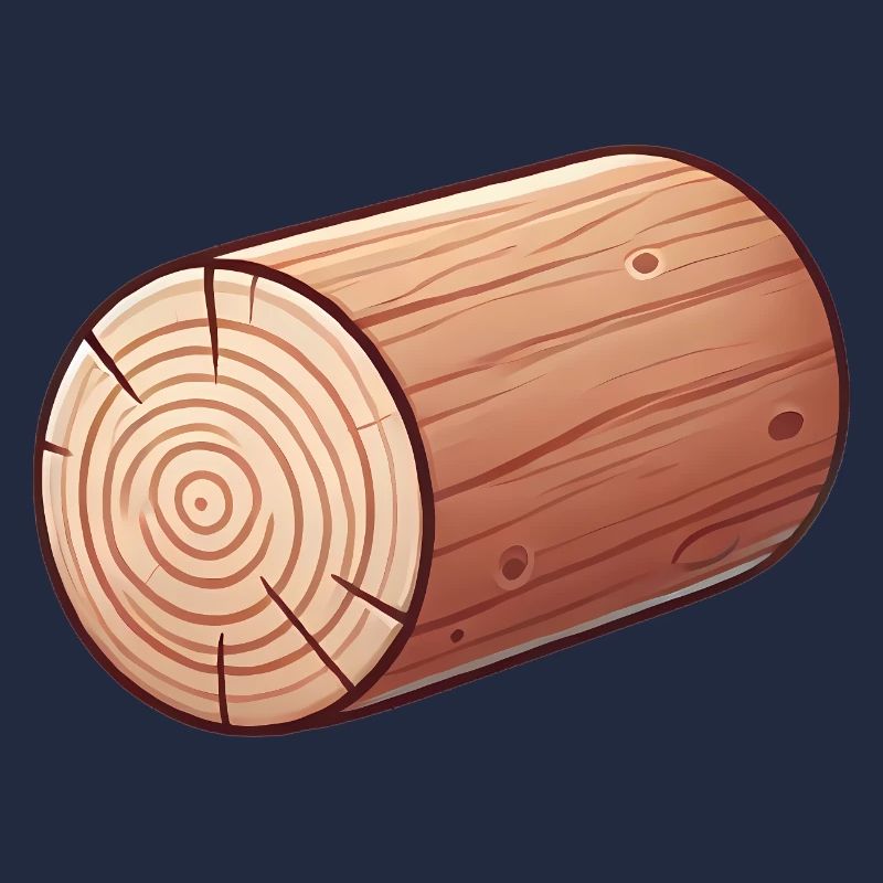 Rustic Wooden Log Illustration