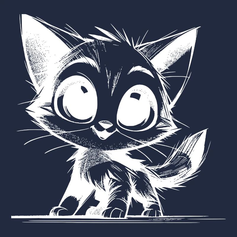 Crayon mignon dessin chats yeux de bébé