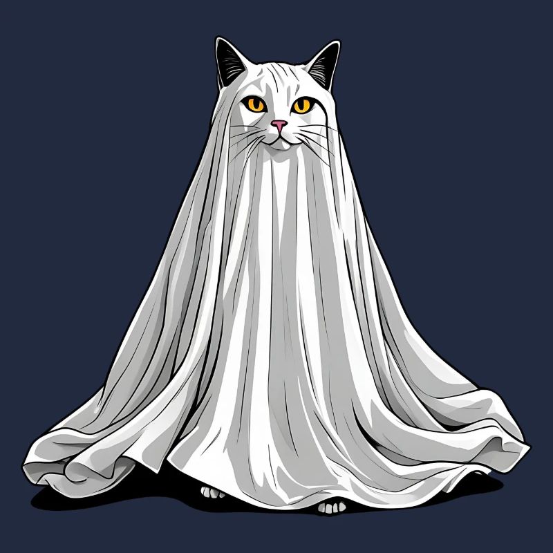 Scary ghost cat