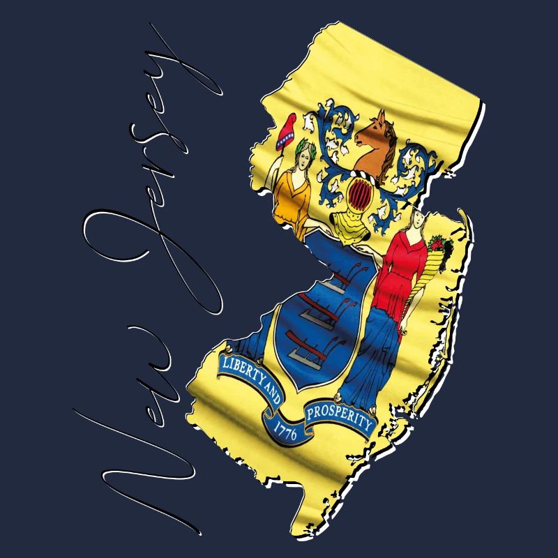 New Jersey (États-Unis) | Drapeau réel | Flag Map Script