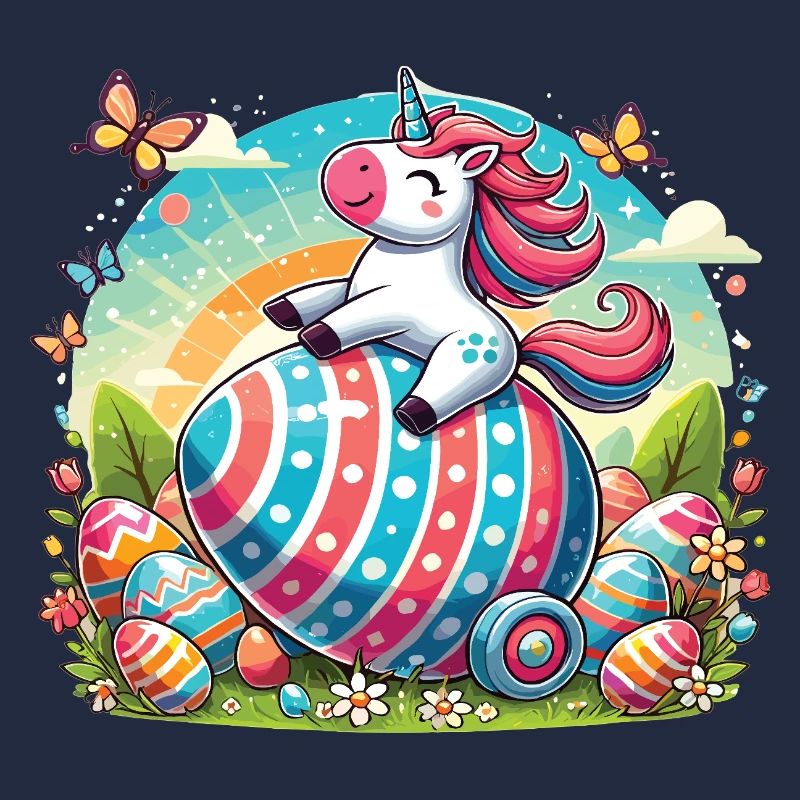 Licorne de Pâques - Conception d’œuf de Pâques coloré